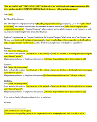 Office & administrative cover letter examples. Employment Verification Letter 40 Sample Letters And Writing Tips