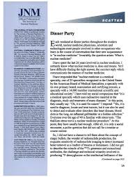 Sidney bensimon for the wall street journal Dinner Party Journal Of Nuclear Medicine