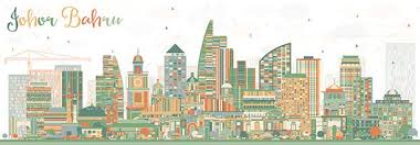 Johor Bahru Malaysia Skyline With Color Buildings Johor Bahru Malaysia