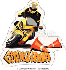 Tutorial how to make sticker for motorcycle mags layout process transfer process thanks for watching don't forget to click. Moto Sport Vector Sticker Illustration For Print Motorcycle Rider Sticker Design Print Vector Illustration Motorcycle Sport Canstock