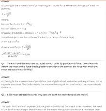 Ncert Solutions For Class 9 Science Gravitation Science Gravitation Class