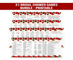 Bridal Shower Games, Bundle Pack, Red Rose Theme, Red Rose Bridal Shower  Games, PRINTABLE, Red Rose, Fun Bridal Shower, Bridal Party Games - Etsy UK