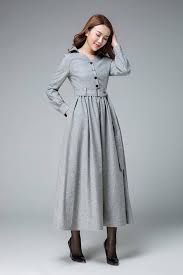 Shirt Dress Winter Wool Dress Maxi Dress Pleated Dress Etsy Warm Dresses Winter Wool Dress Wool Dress