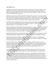 Macbeth Act I Summary Sheet Activity Esl Worksheet By Emmaw11