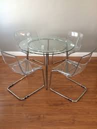 Buy the best and latest ikea round glass coffee table on banggood.com 12 787 руб. Salmi Tobias Table And 4 Chairs Glass Chair Round Kitchen Table Table