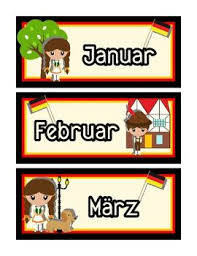 German Months Of The Year Calendar Pocket Chart Toppers Freebie Months In A Year Pocket Chart Calendar Time