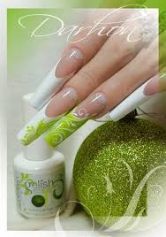 Harmony Style By Darhon Sculptured Nails Nail Art Green Nails