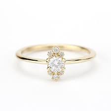 Delicate Diamond Ring Cluster Ring White Diamonds Minimalist Etsy Delicate Diamond Ring Yellow Gold Engagement Rings Yellow Gold Diamond Engagement Ring