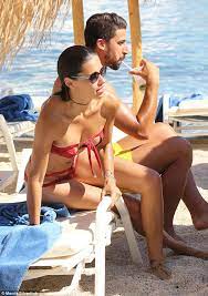 Sami khedira and lena gercke at the men's final during wimbledon tennis championships in london in july 2013 Adriana Lima Sizzles In A Red Bikini On A Mykonos Beach With Sami Khedira Daily Mail Online