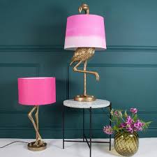Create some mood lighting with this novelty flamingo lamp! Brass Flamingo Leg Table Lamp With Pink Shade Id Lights Animal Lamp Lamp Decor Quirky Home Decor