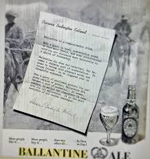 Image result for White 1957 Ballatine Ale Company