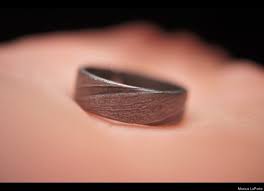 Man Made His Own Wedding Ring Out Of A Meteorite Way Too Cool Meteorite Ring Meteorite Rings