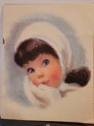 Vintage Northern Tissue Girl Print 14x11 Frances Hooks 1960