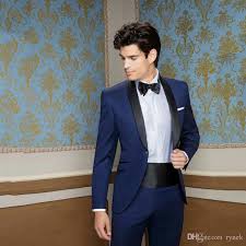 Its casual look and crisp finish makes this blazer a wardrobe essential. Classic Navy Blue Groom Tuxedo Wedding Suits For Men Costume Homme Black Shawl Lapel Groomsmen Wear Man Outfit Terno Masculino From Rynek 77 28 Dhgate Com