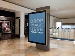 Placeit Billboard Mockup Mall Ad Display In A Mall Passageway Billboard Mockup Billboard Design Design