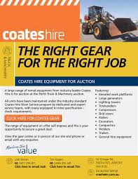 Coates hire started off as an engineering company and later a machinery manufacturer in melbourne in 1885. Coates Hire Auction Manheim