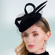 FS 2023 Fascinators cappello portapillole nero con fiocco in velo 100%  cappelli da sposa in feltro di lana australiano donna Cocktail nuziale  chiesa fedora