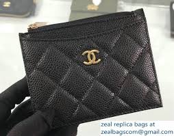 Black And Gold Card Holder Chanel Grained Calfskin Classic Card Holder A84105 Black Gold 2018 Classic Card Luxury Bags Chanel