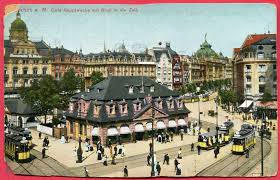 Frankfurt A M Cafe Hauptwache Zeil Hauptpost Merkur Strassenbahnen 12 13 2 15 Ca 1910 15 Strassenbahn Strassenbahn Frankfurt 1910er