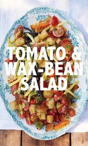 Tomato And Wax Bean Salad With Olive Oil Croutons Recipe Bean Salad Vegetarian Recipes Summer Eating