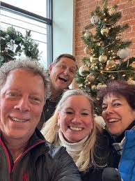 Enjoying a holiday lunch with some of the best people in the world, our  friends at Cornell ! (Not sure why my giant head and neck look like I got  stung, but