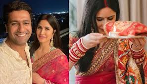 Katrina Kaif Stuns In A Pink Saree And 'Chooda' For First Karwa Chauth,  Poses With Vicky Kaushal