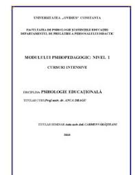 Pregatire, fundamentala, psihopedagogica, discipline, obligatorii. Curs Modulului Psihopedagogic Nivel I Psihopedagogie 341813