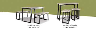 The waylowe dining room table and benches (set of 3) may be available at gustafson's furniture & mattress in the rockford area. Amazon Com Signature Design By Ashley Waylowe 3 Piece Dining Set Includes Table 2 Benches Beige Furniture Decor