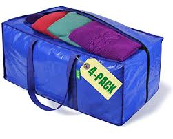 Tough storage bin in black. Jumbo Heavy Duty Moving Bags Clothing Storage Bags With Sturdy Zipper Better Than Moving Boxes Perfect Clothes Storage Bins Moving Supplies Extra Large Tote Bag For Packing Supplies 4 Pack Pricepulse