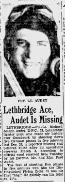 Flight Lieutenant Richard Joseph “Dick” Audet (1922-1945)