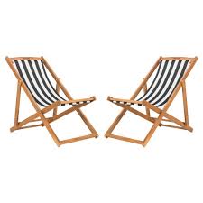 Loren Foldable Sling Chair Natural Black White Safavieh In 2020 Sling Chair Contemporary Outdoor Chairs Patio Chairs