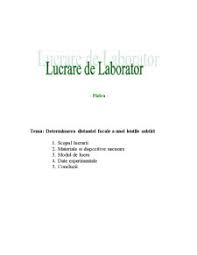 Instalatii hidrotehnice necesare unei crescatorii pentru crapi. Laborator Determinarea Distantei Focale A Unei Lentile Subtiri Optica 517