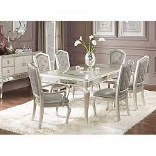 Silver counter & bar stools(75). Acme 3 4 25 Ft Silver Leaf 6 Seater Dining Table Size Dimension 6x3 For Home Rs 185000 Set Id 20652788373