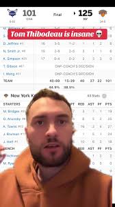 Tom Thibodeau runs game 7 NBA finals rotations in the regular season #nba  #basketball #knicks #newyorkknicks