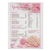 The price does not determine pretty nails. Beauty Nail Salon Price List Poster Zazzle Com Nail Salon Prices Beauty Nail Salon Salon Price List