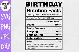 Download Birthday Nutrition Facts Svg Birthday Svg 949506 Cut Files Design Bundles