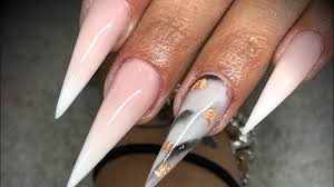 Short stiletto nails seeking attention | naildesignsjournal.com. Acrylic Nails Stiletto Ombre Set With Marbling Youtube