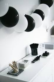 Black And White Birthday Party Decoration Ideas Black And White Party Decoration Ideas Newyears Newyearsparty Newyear Partydecor Par Black And White Balloons Panda Birthday Party White Party Decorations