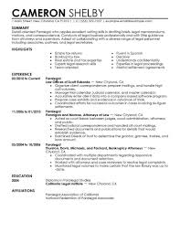paralegal resume examples law