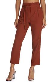 Rust Tapered Tease Dress Pants Fashion Outfits Clothes
