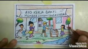 Contoh gotong royong contoh pasca letusan gunung kelud mereka pun mulai berbenah. Cara Menggambar Tema Kerja Bakti Buat Anak Sd Bikin Pr Gambar Kamu 100 Youtube