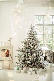 Choosing A New Artificial Christmas Tree Opt For One With Snow Tipped Branc Christmas Decorations Apartment Frosted Christmas Tree Christmas Decorations