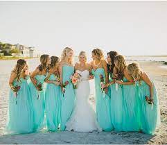 A Hideaway Beach Club Reception With Gold Peach Details Beach Chic Wedding On Marc Beach Bridesmaid Dresses Bridesmaid Dresses Long Blue Blue Beach Wedding