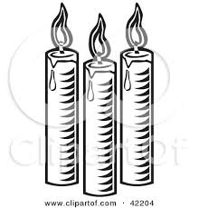 Seeking more png image birthday candle png,diwali candle png,yankee candle png? Clipart Illustration Of Three Black And White Burning And Melting Candles By David Rey 42204