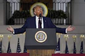 The president delivered his remarks on the south lawn of the white house before over 1,000 guests. President Trump S Rnc Speech Read The Full Transcript Los Angeles Times