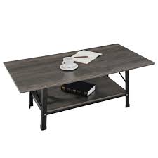 Vasagle coffee table with steel frame and mesh storage shelf, 41. Coffee Table Solid Side Sofa Table Crazylynx 46 Industrial Cocktail End Table With Storage Shelf Retro Color A Wood Desktop And Metal Frame For Living Room Home Kitchen Living Room Furniture