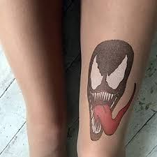 Whether you're influenced by celebrity tattoos or by what you see on social media, no doubt there's always a tattoo trend to hop on. Amazon Com Venom Tattoo Tights Superhero Hosery Venom Women Costume Venom Artwork On Pantyhose Handmade