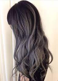 Deep Gray Black Balayage Hairstyle Balayage Hair Gray Balayage Hair Styles