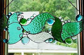 Beach themed stained glass patterns. Whimsical Under The Sea Stained Glass Panel Stained Glass Panels Stained Glass Art Stained Glass