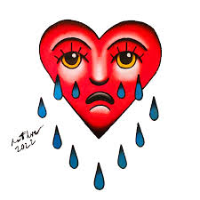 Klasik Bert Grimm ağlayan kalbine benim denemem : r/traditionaltattoos